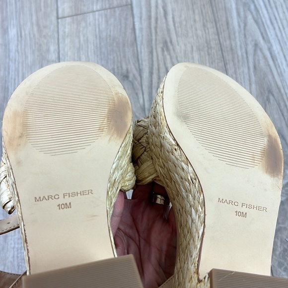 Nwot New Marc Fisher Steel Sandal BOHO Jute and Raffia Block Heel Platform - Picture 12 of 13